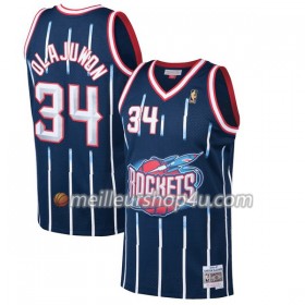 Maillot Basket Homme Houston Rockets Hakeem Olajuwon 34 Hardwood Classics Navy Swingman
